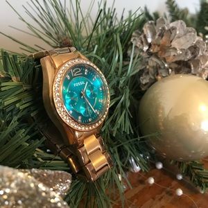 Fossil Watch - Riley turquoise dial, rosegold tone